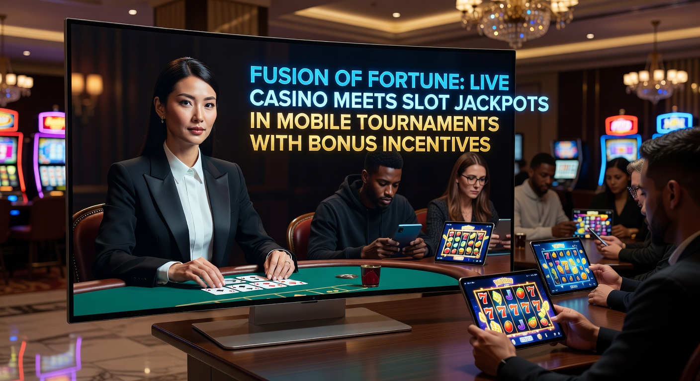 Dynamic mobile screen showing live casino dealer interacting with slot jackpot tournament leaderboard and bonus multipliers