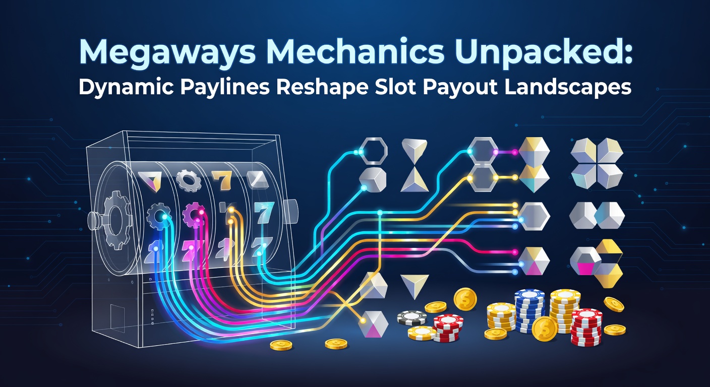 Visual representation of Megaways slot reels with varying symbol counts per reel, illustrating up to 117,649 ways to win