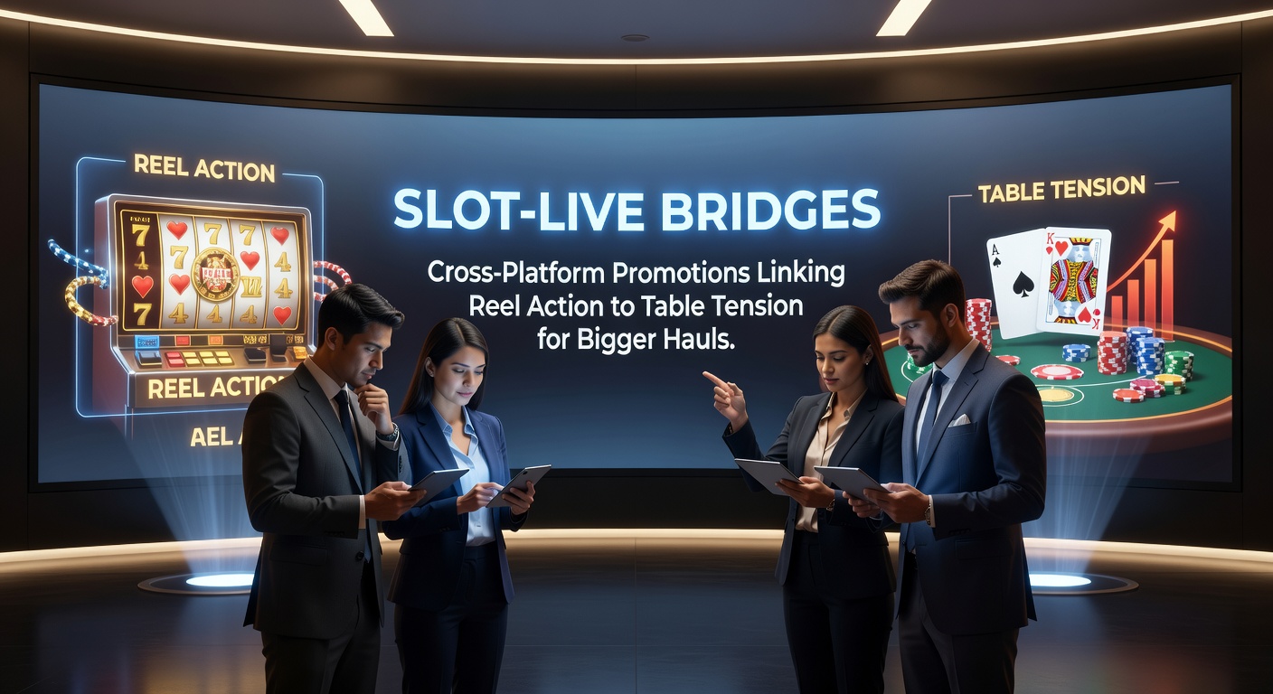 Dynamic graphic illustrating a slot-live bridge in action, with energy beams connecting spinning reels to a live roulette wheel and escalating jackpot counters