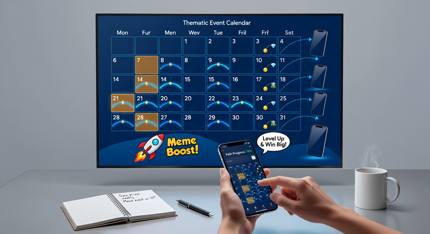 Mobile app dashboard showing synchronized prize accumulation meters alongside membership tier progression and upcoming calendar events