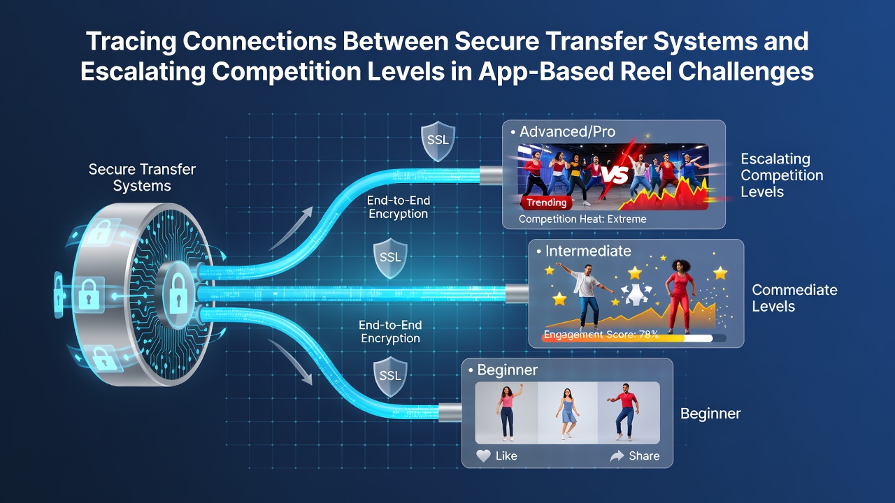 Secure mobile payment interface showing encrypted transfer options integrated with reel challenge app leaderboards
