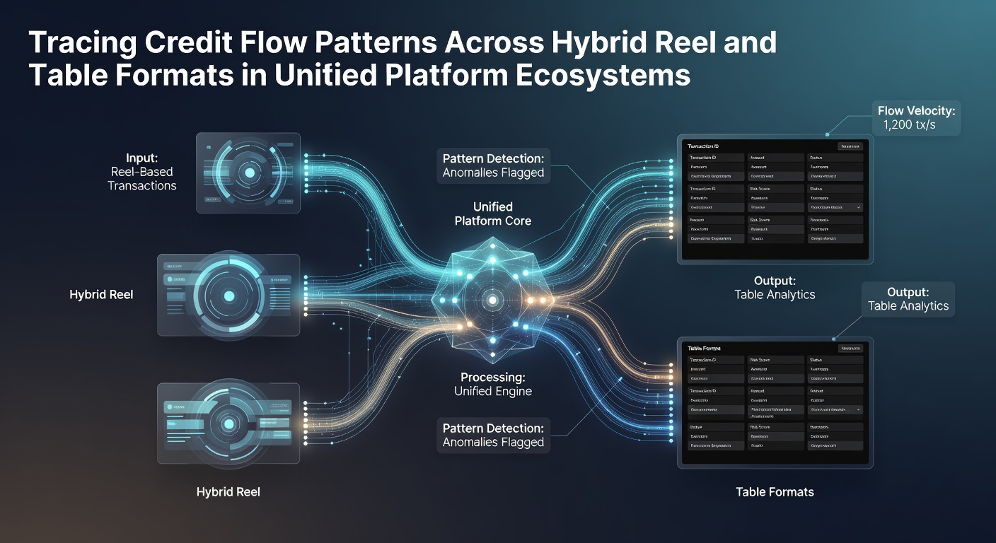 Analytics dashboard displaying real-time credit flow between slot reels and live table games on a unified platform