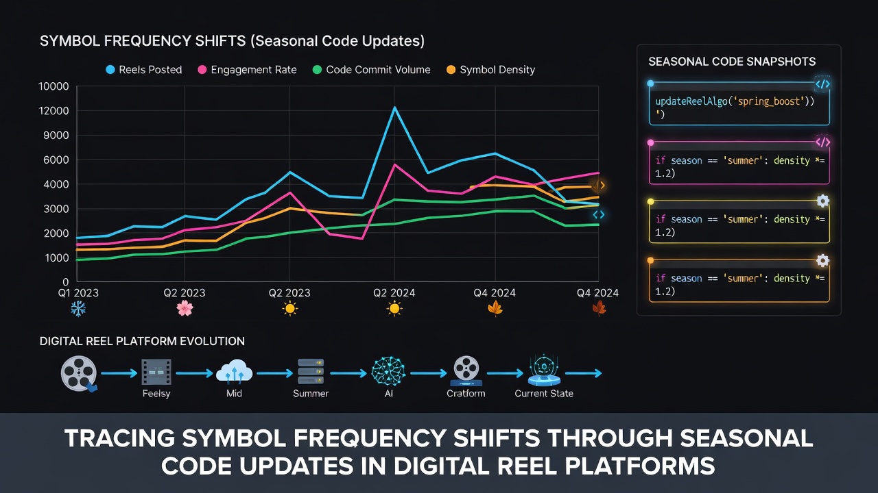 Analytics dashboard tracking symbol frequency changes across multiple seasonal code revisions