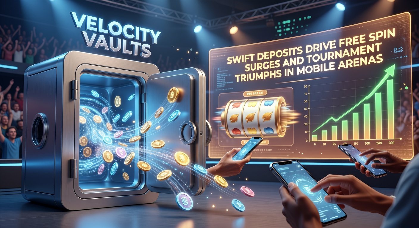 Dynamic mobile casino screen displaying swift deposit confirmation alongside surging free spins and leaderboard in a slot tournament